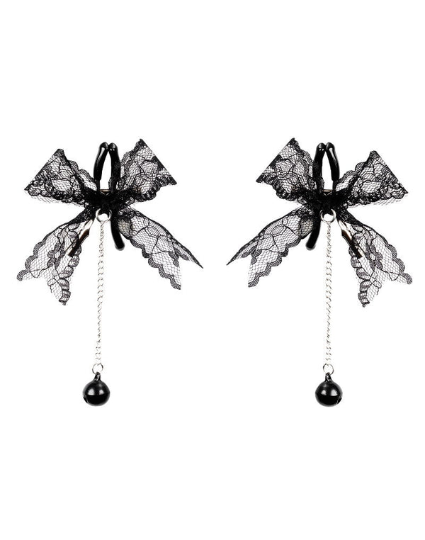 Rimba Bondage Play - Tepelklemmen met kant - Zwart