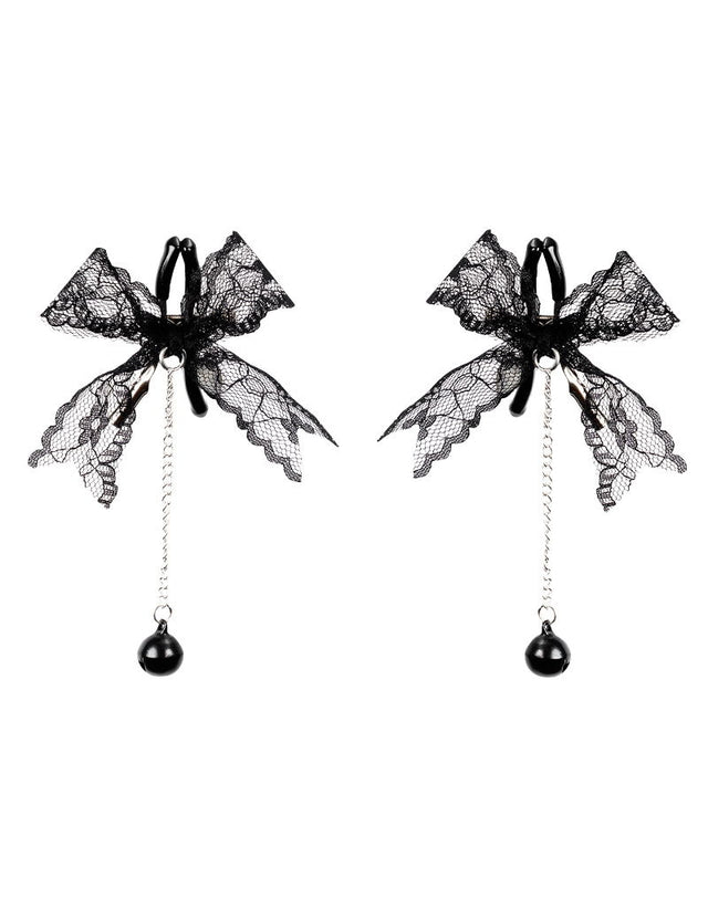 Rimba Bondage Play - Tepelklemmen met kant - Zwart