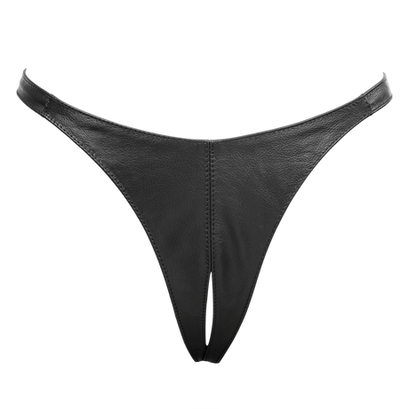 Rimba Bondage Play - Lederen Open String - Zwart