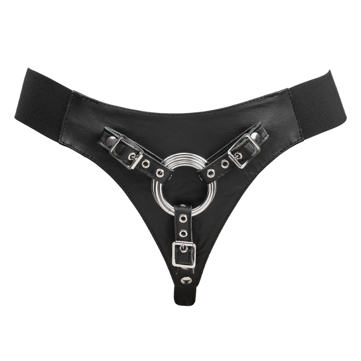Rimba Bondage Play - Lederen Strap-On Harnas - Zwart