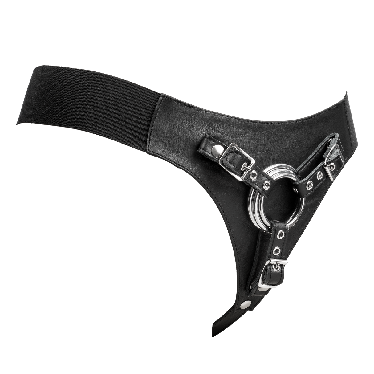 Rimba Bondage Play - Lederen Strap-On Harnas - Zwart