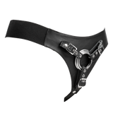 Rimba Bondage Play - Lederen Strap-On Harnas - Zwart