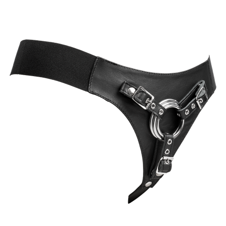 Rimba Bondage Play - Lederen Strap-On Harnas - Zwart