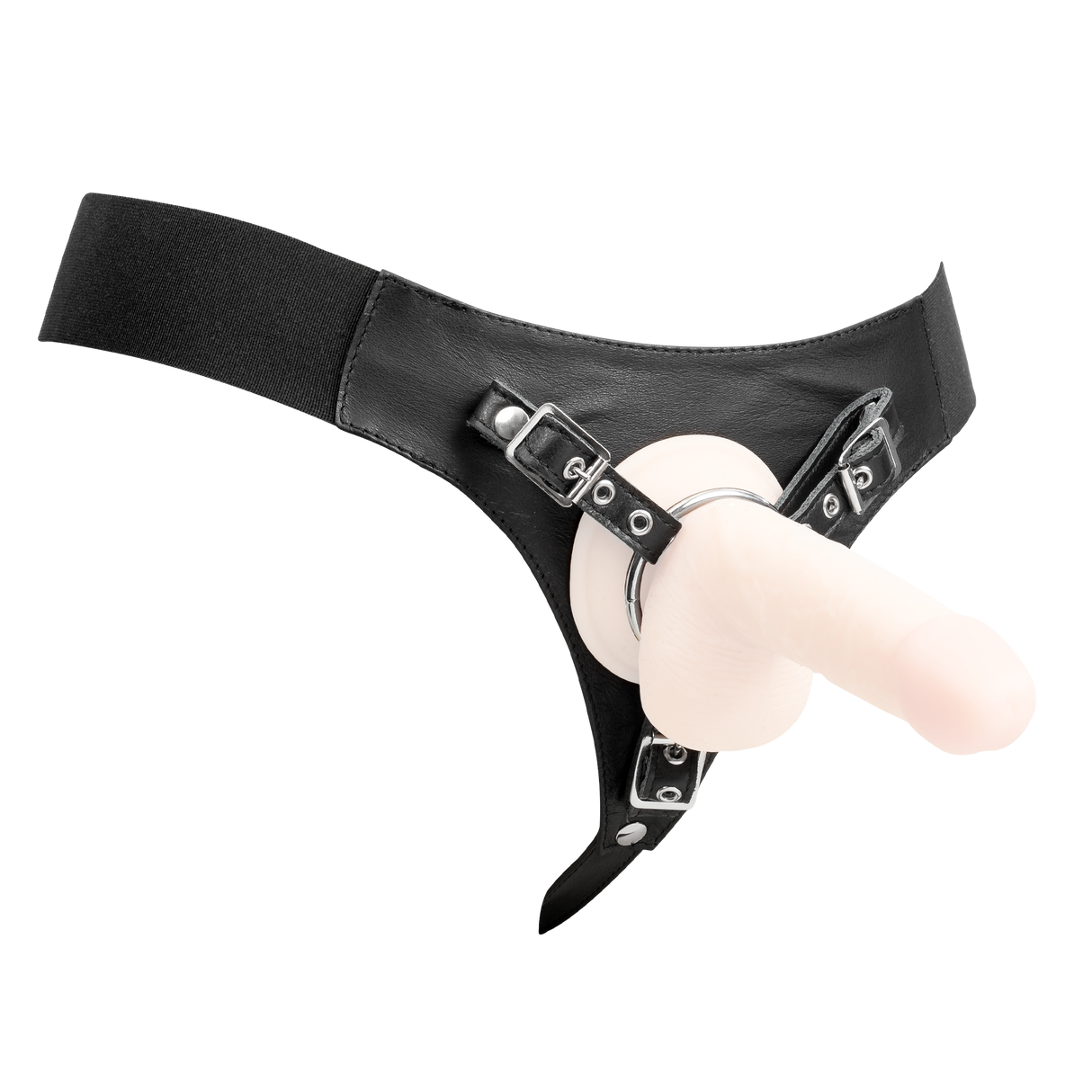 Rimba Bondage Play - Lederen Strap-On Harnas - Zwart