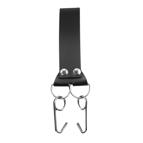 Rimba Bondage Play - Lederen Hoofdharnas met Neushaken - Zwart