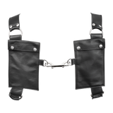 Rimba Bondage Play - Luxe Lederen Borstharnas met Zakken - Zwart