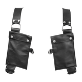 Rimba Bondage Play - Luxe Lederen Borstharnas met Zakken - Zwart