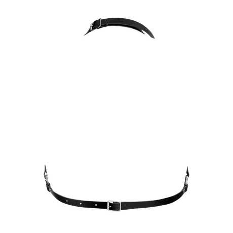 Rimba Bondage Play - Luxe Lederen Borstharnas met Zakken - Zwart