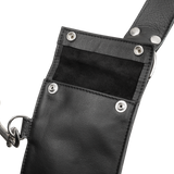 Rimba Bondage Play - Luxe Lederen Borstharnas met Zakken - Zwart