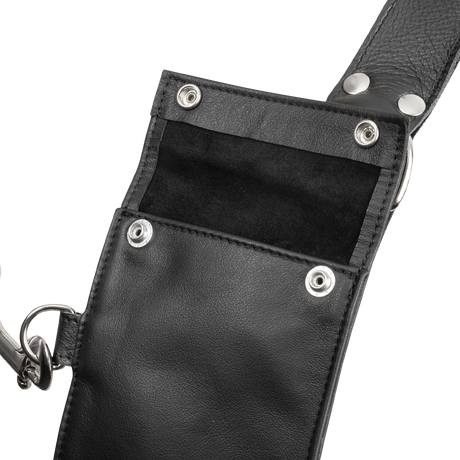 Rimba Bondage Play - Luxe Lederen Borstharnas met Zakken - Zwart