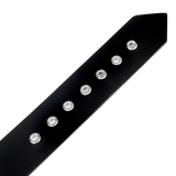 Rimba Bondage Play - Lederen Halsband met Metalen Gesp - Zwart