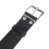 Rimba Bondage Play - Lederen Halsband met Metalen Gesp - Zwart