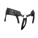 Rimba Bondage Play - Lederen Strap-On Harnas met vulling - Zwart