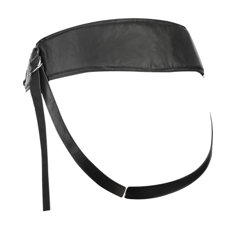Rimba Bondage Play - Lederen Strap-On Harnas met vulling - Zwart