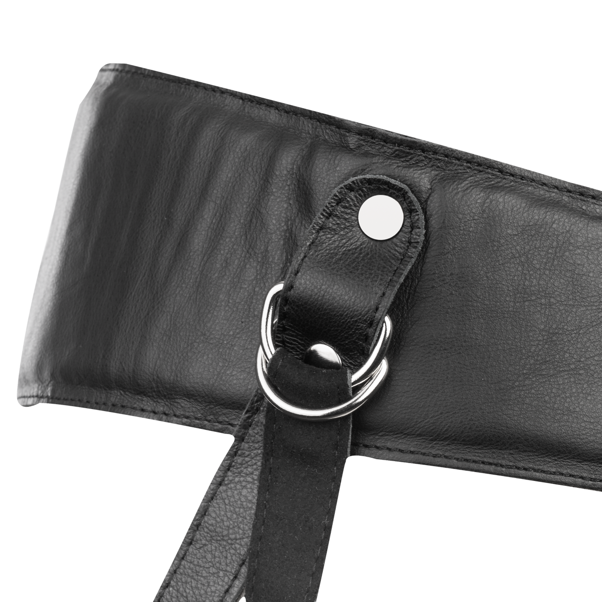 Rimba Bondage Play - Lederen Strap-On Harnas met vulling - Zwart