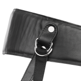 Rimba Bondage Play - Lederen Strap-On Harnas met vulling - Zwart