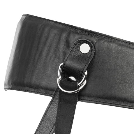 Rimba Bondage Play - Lederen Strap-On Harnas met vulling - Zwart