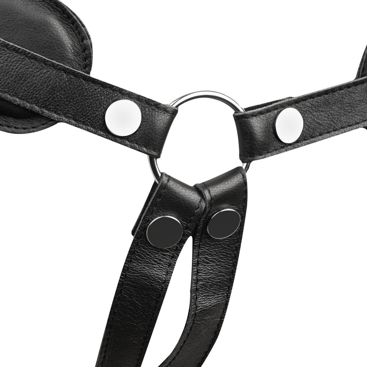 Rimba Bondage Play - Lederen Strap-On Harnas met vulling - Zwart