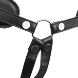Rimba Bondage Play - Lederen Strap-On Harnas met vulling - Zwart