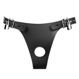 Rimba Bondage Play - Lederen Kuisheidsslip voor Mannen met Opblaasbare Anale Plug - Zwart