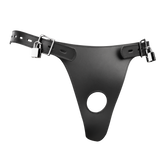 Rimba Bondage Play - Lederen Kuisheidsslip voor Mannen met Opblaasbare Anale Plug - Zwart