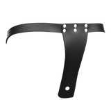 Rimba Bondage Play - Lederen Kuisheidsslip voor Mannen met Opblaasbare Anale Plug - Zwart