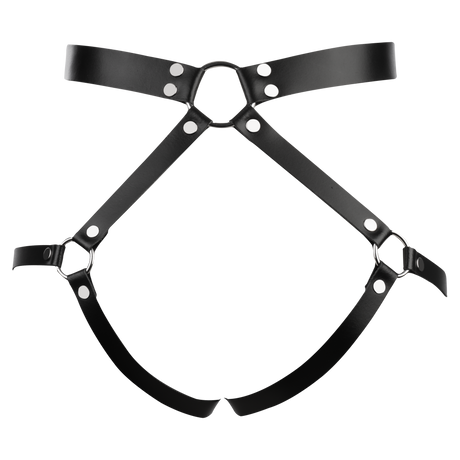 Rimba Bondage Play - Lederen Bondage Harnas - Zwart