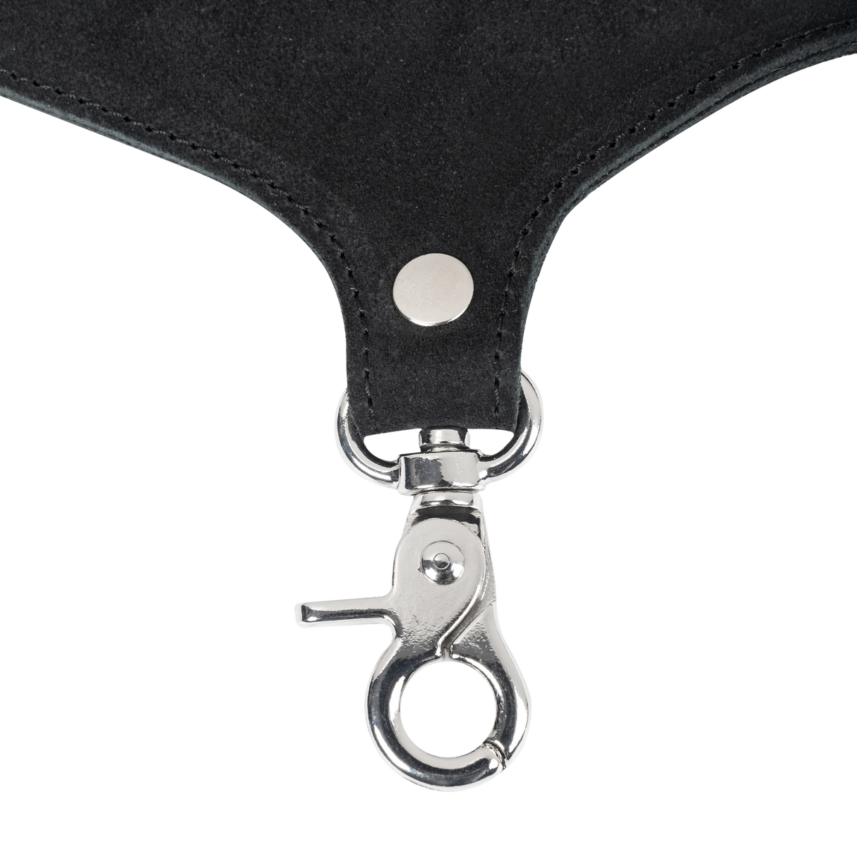 Rimba Bondage Play - Lederen Suède Halsband met Afneembare Flogger - Zwart