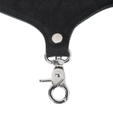 Rimba Bondage Play - Lederen Suède Halsband met Afneembare Flogger - Zwart