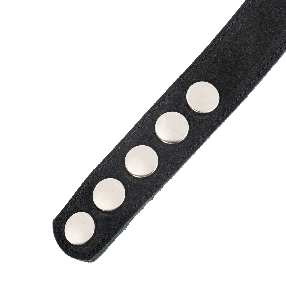 Rimba Bondage Play - Lederen Suède Halsband met Afneembare Flogger - Zwart