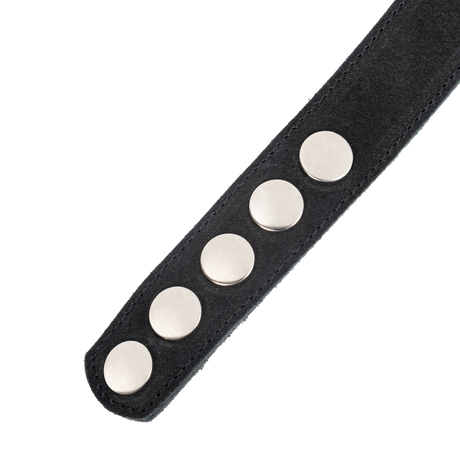 Rimba Bondage Play - Lederen Suède Halsband met Afneembare Flogger - Zwart