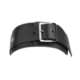 Rimba Bondage Play - Lederen Halsboei met Dubbele D-ring - Zwart