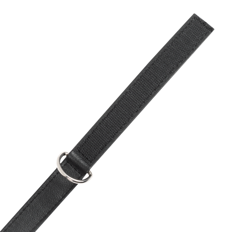 Rimba Bondage Play - Lederen Halsband met Klittenband - Zwart
