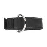 Rimba Bondage Play - Lederen Halsband met Klittenband - Zwart