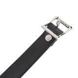 Rimba Bondage Play - Lederen Halsband met Hangslotsluiting - Zwart