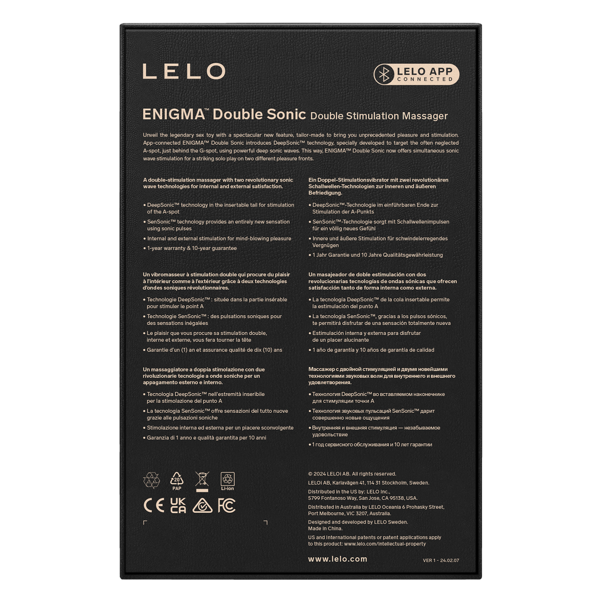 LELO - ENIGMA Double Sonic - Drievoudige stimulatie - App-bediening