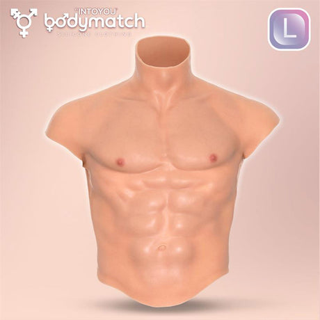 BODYMATCH - Boomax - Hyperrealistisch siliconen spierpak - Maat L - Huidskleur