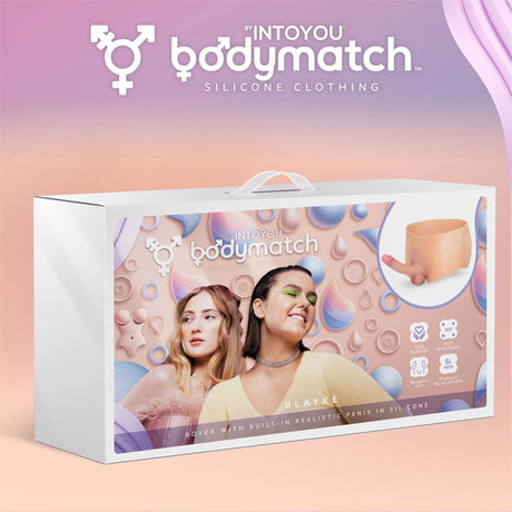 BODYMATCH - Blayke - Boxershort met ingebouwde penis van 18 cm - Siliconen - One Size - Huidskleur