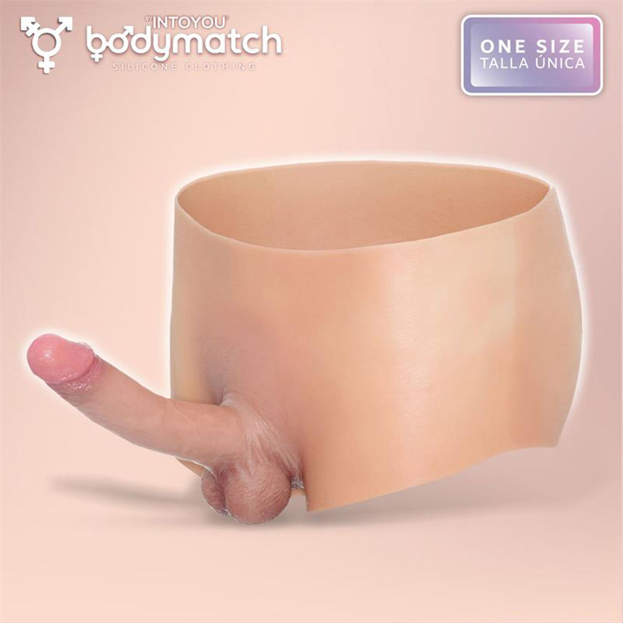 BODYMATCH - Blayke - Boxershort met ingebouwde penis van 18 cm - Siliconen - One Size - Huidskleur