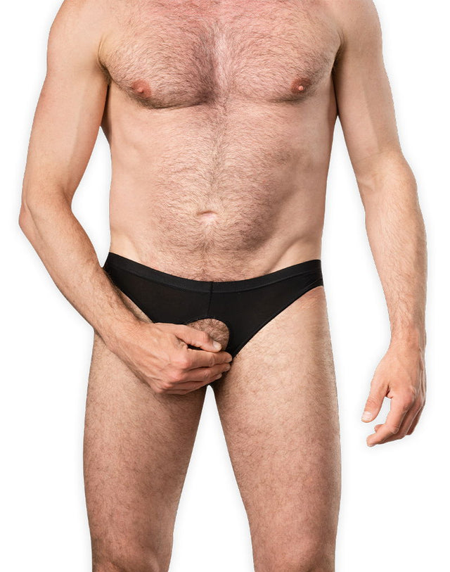 Amorable by Rimba - Slip met Open Kruis - One Size - Zwart