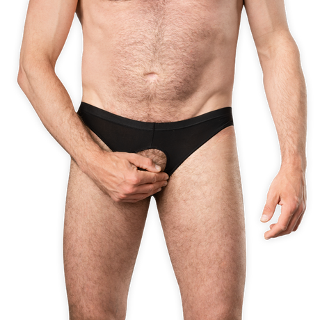 Amorable by Rimba - Slip met Open Kruis - One Size - Zwart