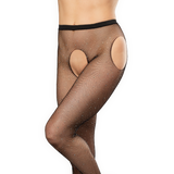 Amorable by Rimba - Open Kruis Panty met Strass - One Size - Zwart