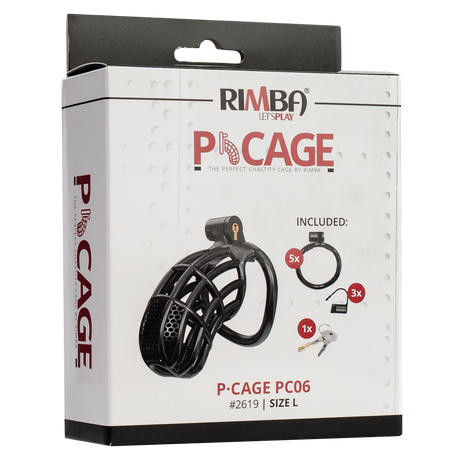 Rimba P-Cage - P-Cage PC06 - Peniskooi Maat L - Zwart
