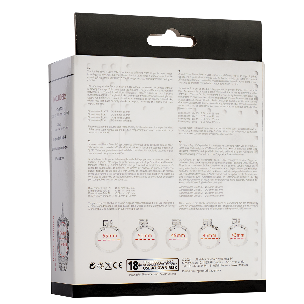 Rimba P-Cage - P-Cage PC11 - Peniskooi maat XS - Transparant