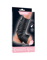 LoveToy - Wave Knights Ring - Vibrerende Penis en Scrotum Sleeve (Ø 2,8 cm) - Zwart