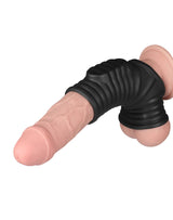 LoveToy - Wave Knights Ring - Vibrerende Penis en Scrotum Sleeve (Ø 2,8 cm) - Zwart