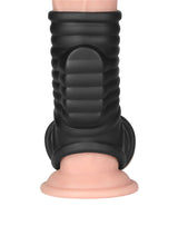 LoveToy - Wave Knights Ring - Vibrerende Penis en Scrotum Sleeve (Ø 2,8 cm) - Zwart