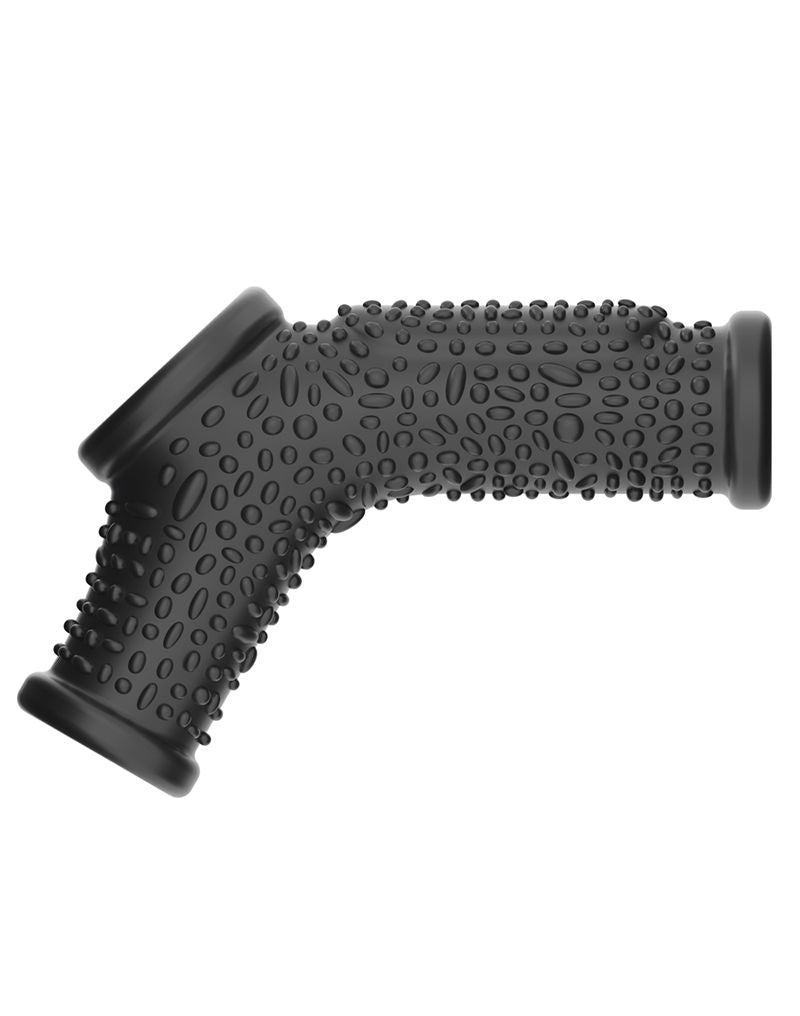 LoveToy - Drip Knights Ring - Vibrerende Penis en Scrotum Sleeve (Ø 2,8 cm) - Zwart