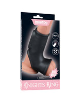 LoveToy - Silk Knights Ring - Vibrerende Penis en Scrotum Sleeve (Ø 2,8 cm) - Zwart
