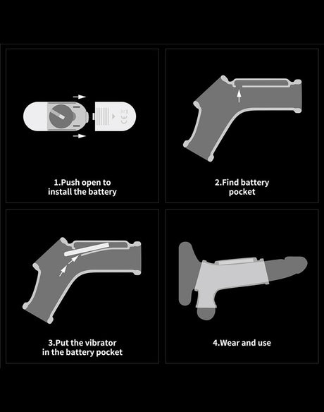 LoveToy - Silk Knights Ring - Vibrerende Penis en Scrotum Sleeve (Ø 2,8 cm) - Zwart